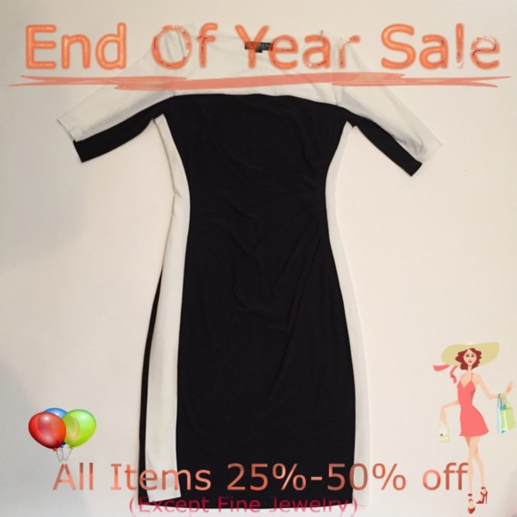Ralph Lauren Black & White Dress Size 4